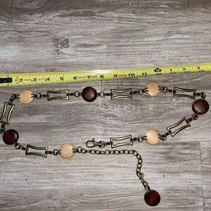 VINTAGE chain-wooden disks adjustable belt